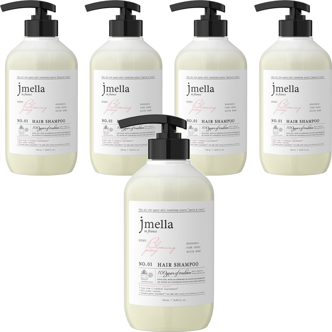 jmella 法式漫舞香水洗髮精 Blooming Peony, 500ml, 5瓶