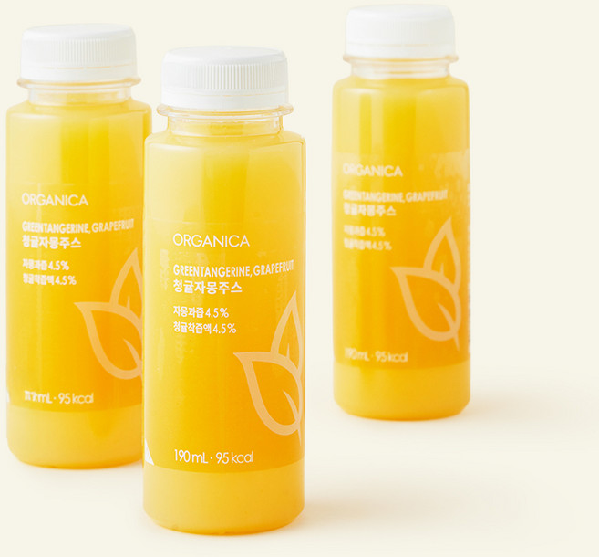 올가니카 과채주스 청귤자몽주스, 190ml, 3개