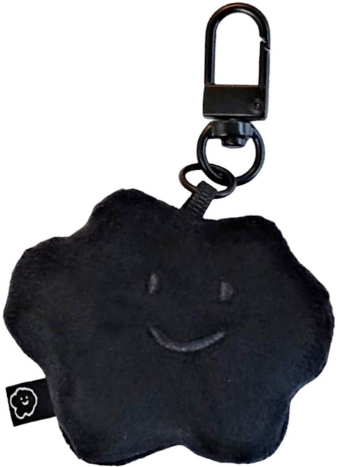 EMO 迷你娃娃吊飾 短絨毛布+人造纖維 10g 黑色, 喜寶 黑色, 1個