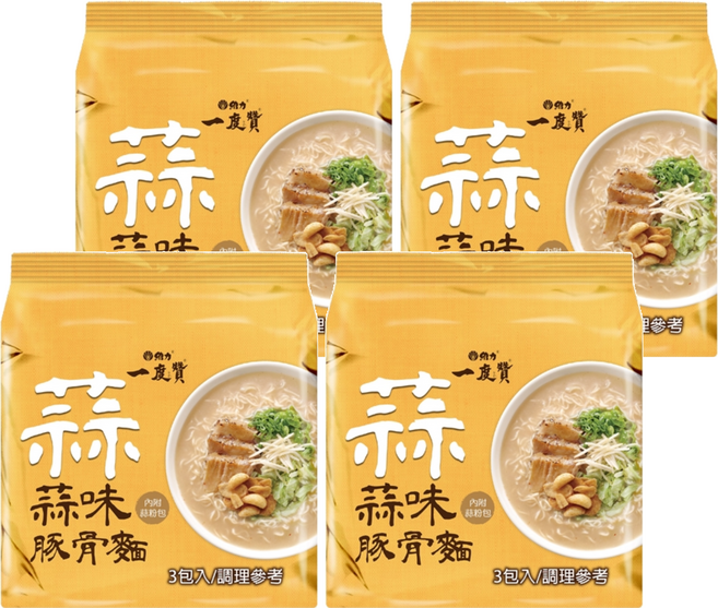 維力 一度贊 蒜味豚骨麵 190g, 12包