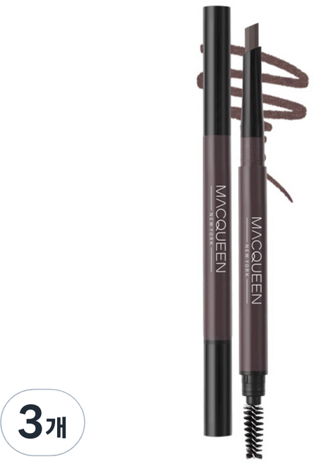 맥퀸뉴욕 마이 스트롱 오토 아이브로우펜슬 0.35g, 내추럴브라운, 3개