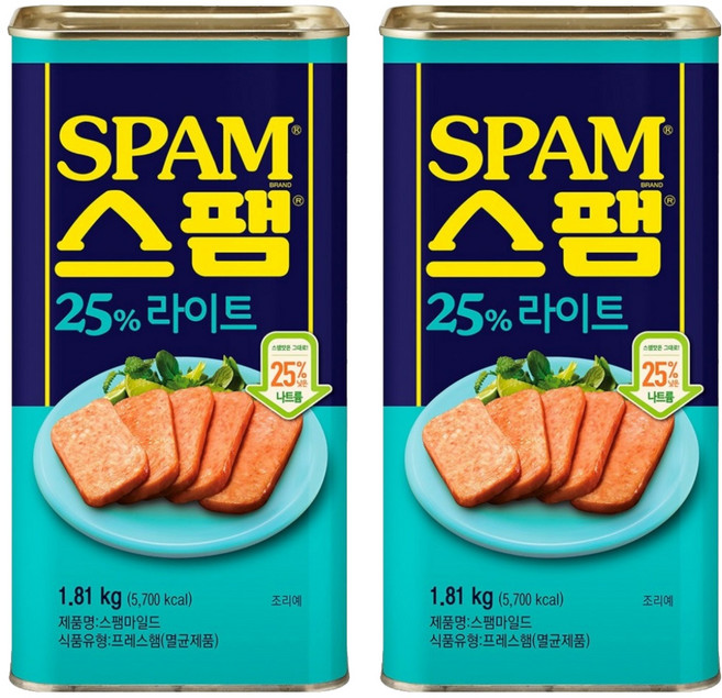 스팸 25% 라이트, 2개, 1.81kg