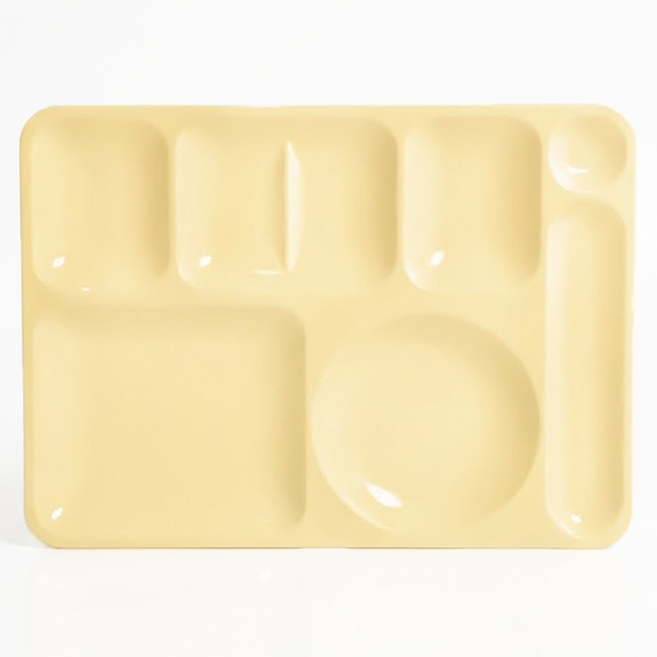 리빙메이트 단체급식 표준형 PC 3300 식판, 바닐라 크림, 1개