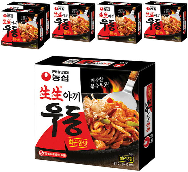 생생우동 야끼우동 화끈한맛 251g, 6개
