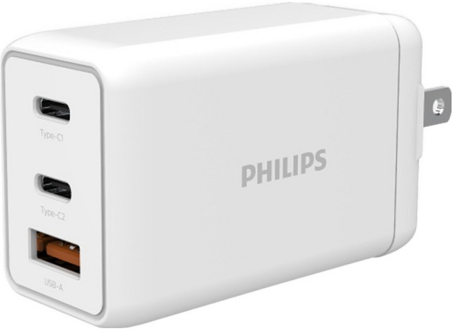 PHILIPS 飛利浦 GaN氮化鎵PD 65W充電器, 白色, 1個
