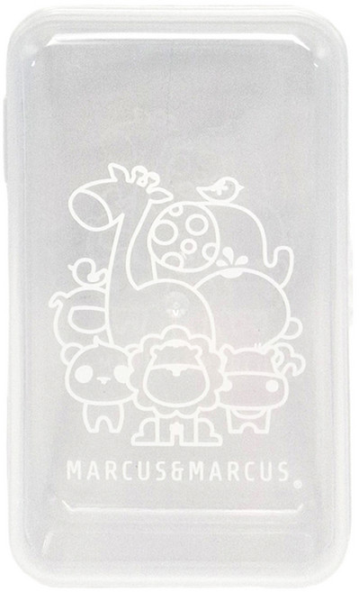 MARCUS&MARCUS 寶寶手握訓練叉匙收納盒 適用年齡: 出生起適用, 動物樂園 透明色, 1個