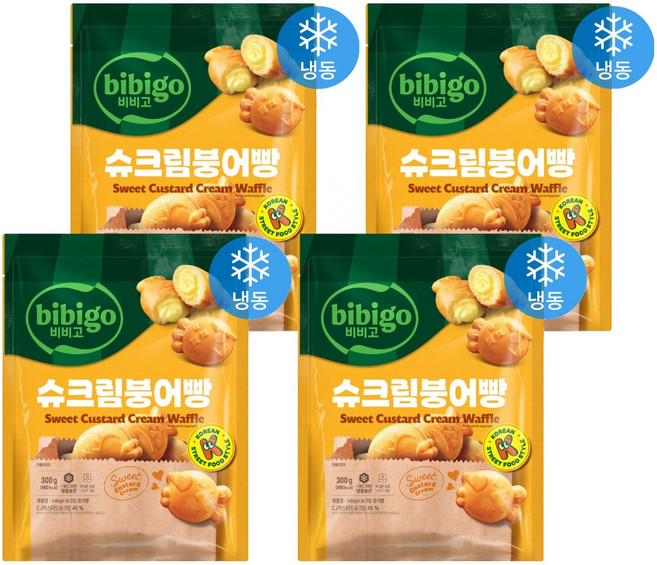 비비고 슈크림 붕어빵 (냉동), 300g, 4개