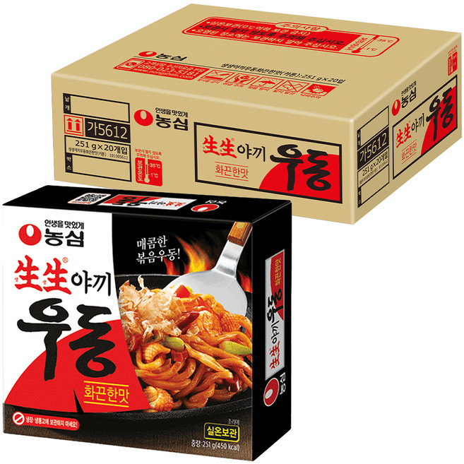 생생우동 야끼우동 화끈한맛 251g, 20개