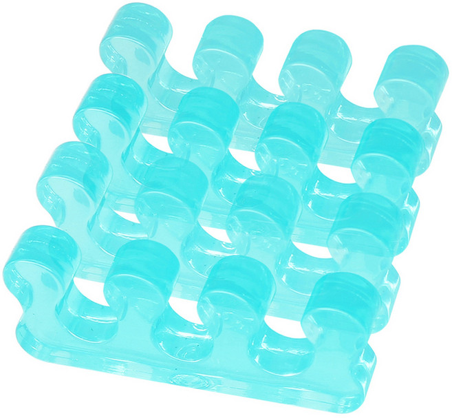 벨로티 실리콘 발가락 고정 벌리개, 반투명 바다색, 4개