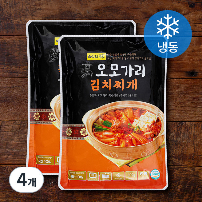 오모가리 수제 김치찌개 (냉동), 500g, 4개
