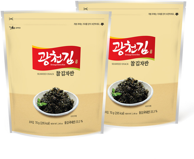 광천김 참 김자반, 70g, 2개