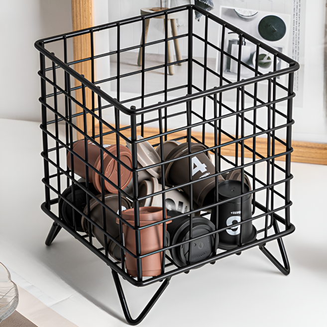 어바웃키친 다용도 사각 커피 캡슐 보관함, 블랙, 1개