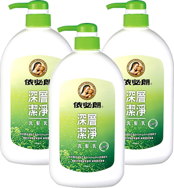 依必朗 深層潔淨洗髮乳, 1L, 3瓶