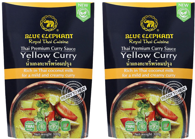 BLUE ELEPHANT 藍象 宮廷限定 即食調理包 黃咖哩, 300g, 2包