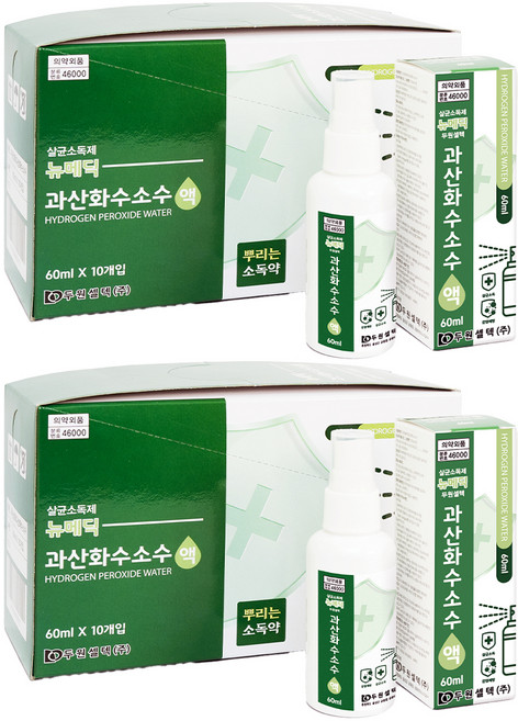 뉴메딕 과산화수소수 스프레이 60ml x 10p, 2개, 600ml