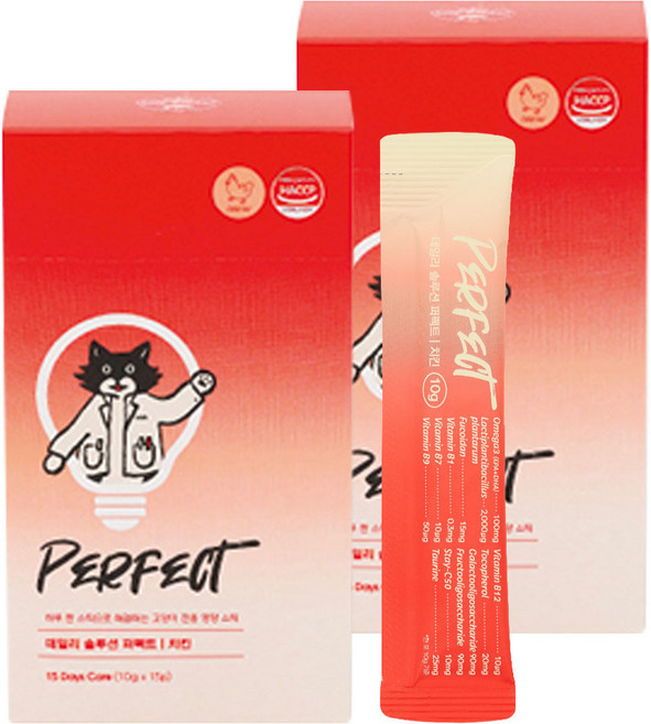 닥터펠리스 고양이 데일리 솔루션 퍼펙트 스틱 치킨, 15회분, 종합영양제, 2개