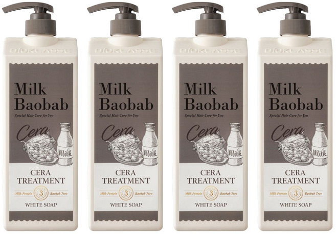 밀크바오밥 세라 트리트먼트 화이트솝, 1.2L, 4개