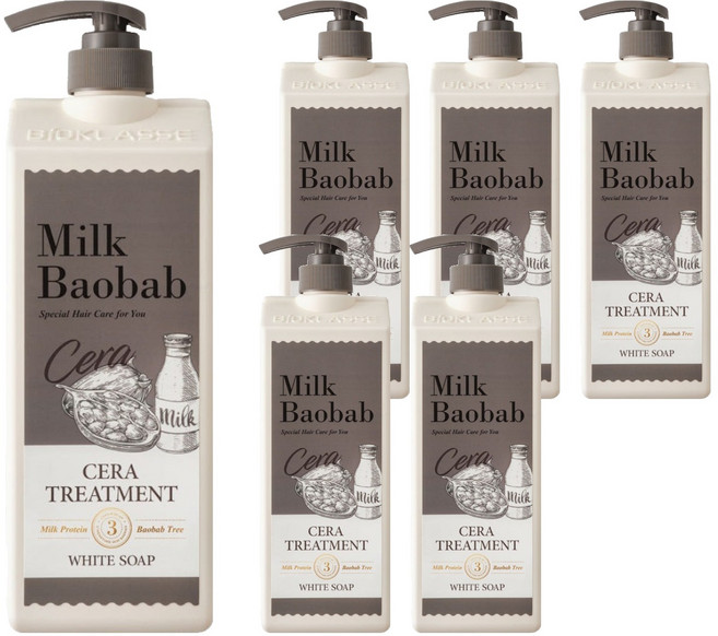 밀크바오밥 세라 트리트먼트 화이트솝, 1.2L, 6개