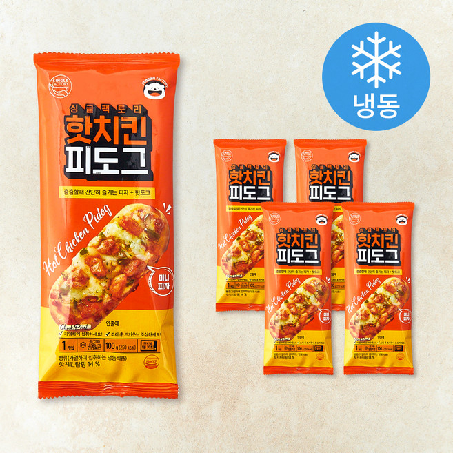 싱글팩토리 치킨 피도그 (냉동), 100g, 1개입, 5개
