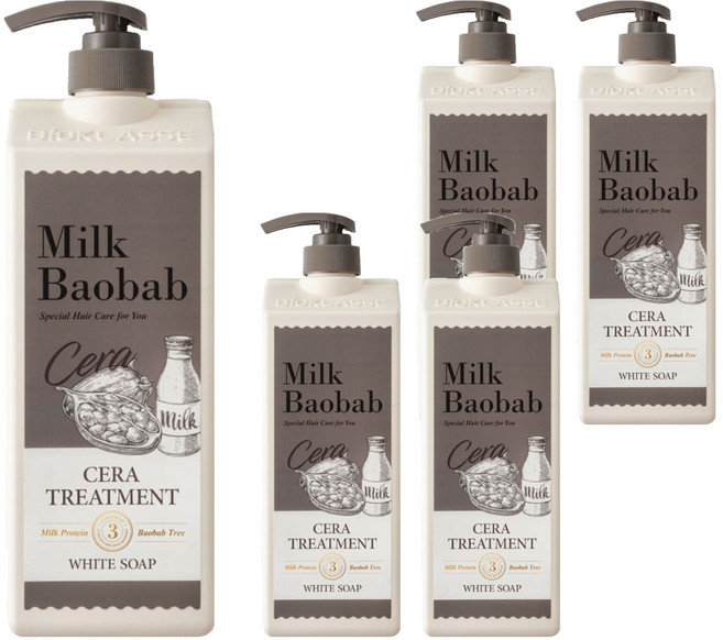 밀크바오밥 세라 트리트먼트 화이트솝, 1.2L, 5개