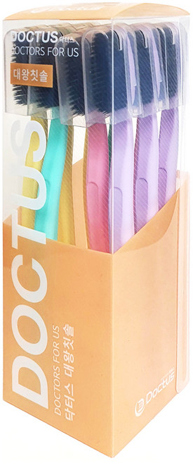DOCTUS 이중미세 탄력적인 블랙 숯모 대왕칫솔 랜덤발송, 12개입, 1개