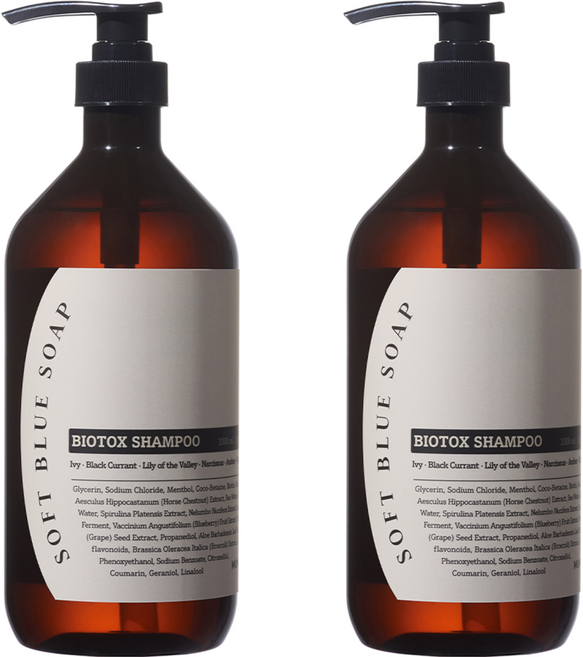 멈칫 바이오톡스샴푸 소프트블루 솝, 1L, 2개