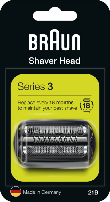 BRAUN 정품 시리즈 3 교체용 날망 일체형, 21B, 혼합색상, 1개