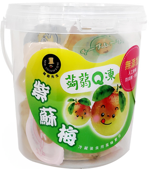 MR.JOHNSON 強森先生 紫蘇梅蒟蒻Q凍 S型造型 高纖/低卡/開胃, 500g, 1罐