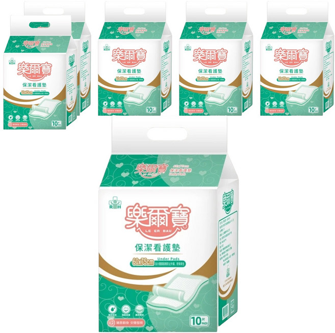 樂爾寶 保潔看護墊, 75 x 60cm, 10片, 6包