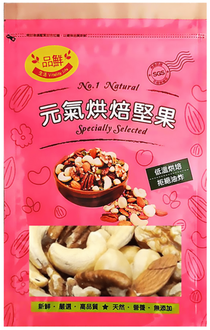 品鮮生活 綜合堅果 大顆五寶, 600g, 1包