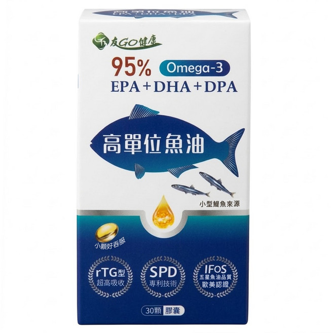 好朋友生物科技 95%Omega 3 高單位魚油 EPA + DHA + DPA, 30顆, 700mg, 1盒