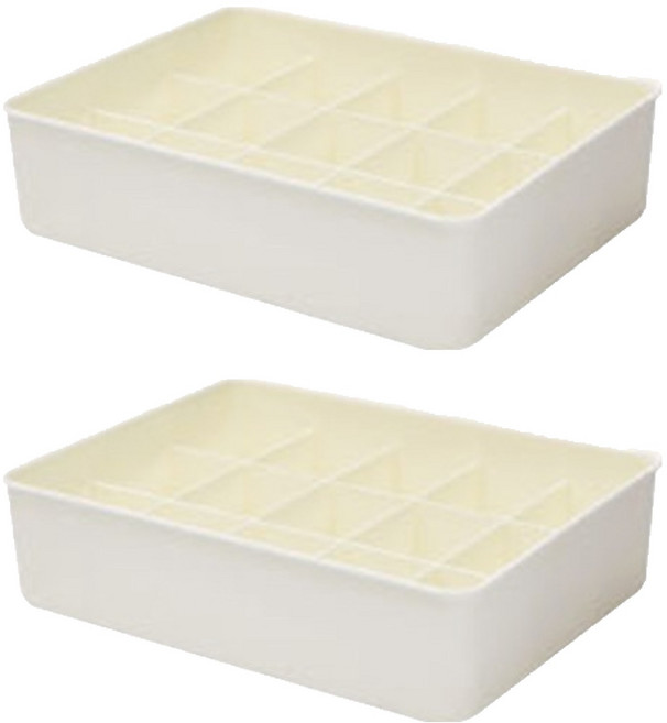 올리브엣 프리미엄 칸칸이 다용도 정리함 15칸, 화이트, 2개