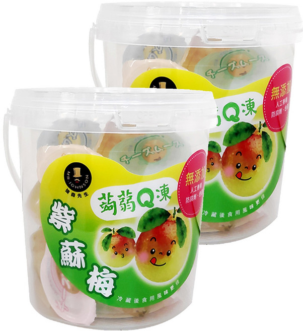 MR.JOHNSON 強森先生 紫蘇梅蒟蒻Q凍 S型造型 高纖/低卡/開胃, 500g, 2罐