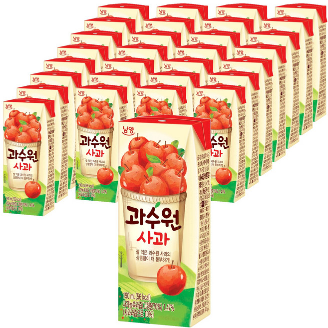 남양과수원 사과주스, 190ml, 96개