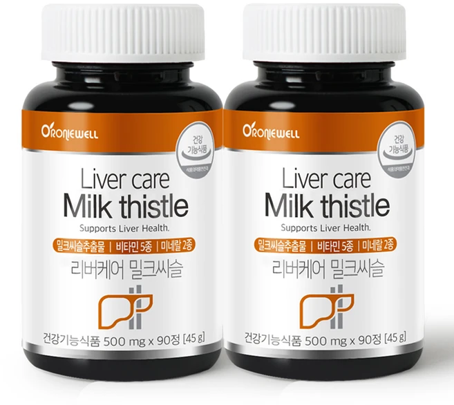 로니웰 리버케어 밀크씨슬, 90정, 2개 - 쿠팡