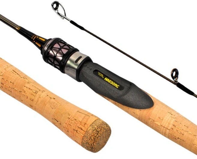 해동조구사 뉴 템테이션 화 배스 민물 루어 낚싯대 C662ML, 회색 + 우드색 + 보라색 - 쿠팡