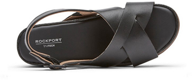 rockport 女款 Delani 開衩繞踝涼鞋 CI7204, 黑色, 225