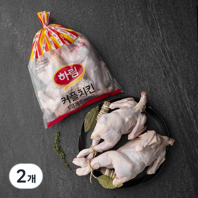 하림 커플치킨 통닭 백숙용 (냉장) 2입, 1.1kg, 2개