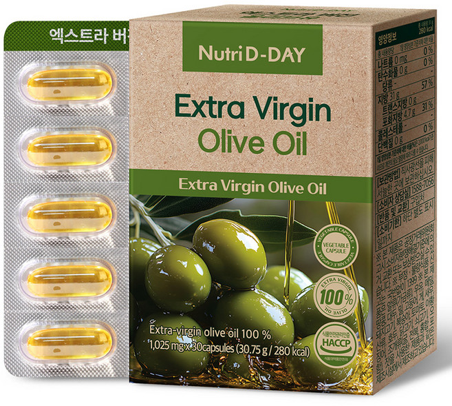 뉴트리디데이 식물성캡슐 엑스트라 버진 올리브유 30.75g, 30정, 1개
