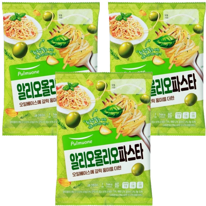 Pulmuone 圃美多 蒜香橄欖油義大利麵調理包, 144g, 3包