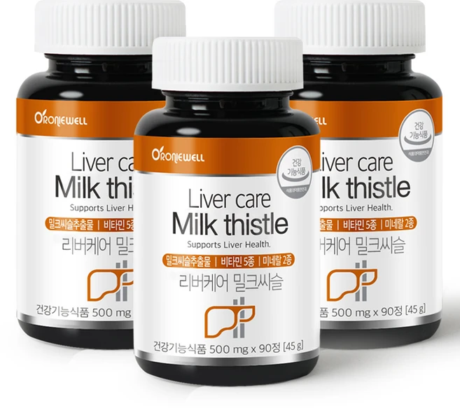 로니웰 리버케어 밀크씨슬, 90정, 3개 - 쿠팡