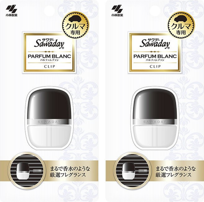 KOBAYASHI 小林製藥 Sawaday 車用夾式芳香劑 6ml, 清香, 2個