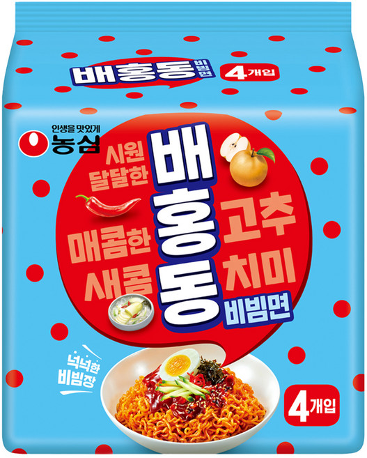 배홍동 비빔면 137g, 4개