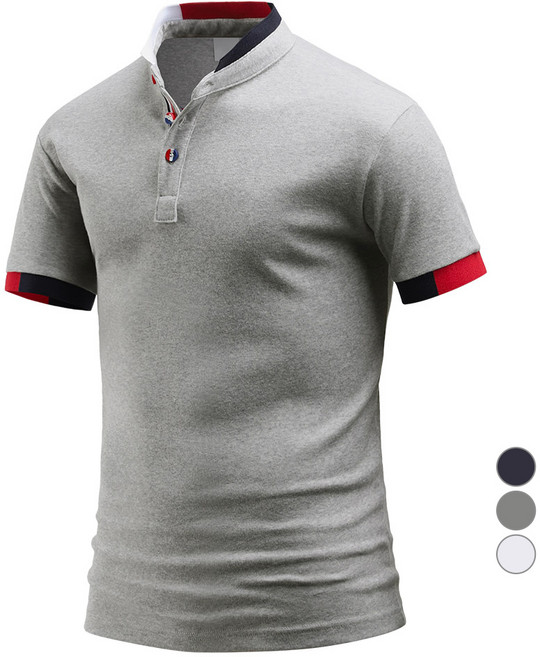 다꾸앙 남성용 네이마르 차이나 반팔 카라 티셔츠 C04E3_tp1968