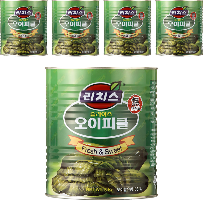 리치스 슬라이스 오이피클, 5개, 3kg