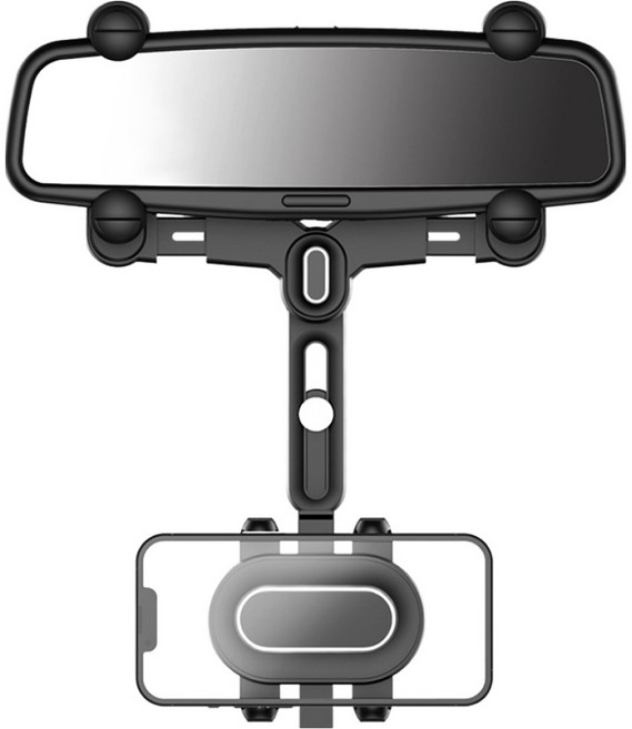 오토크루 차량용 꽉잡아 룸미러 핸드폰 거치대, 1개, 블랙