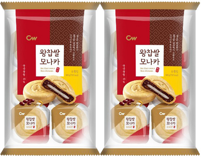 청우식품 왕찹쌀 모나카 8p, 240g, 2개
