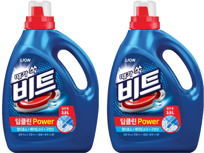 비트 딥클린파워 일반용 액상세제 본품, 3L, 2개