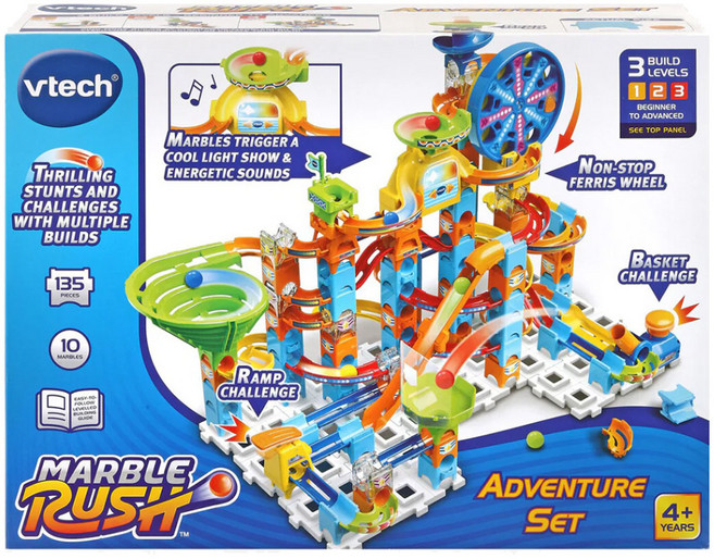 Vtech Baby 智能滾球積木建構軌道組 摩天輪樂園 135個零件 燈光和聲音 3種模式選擇, 1組