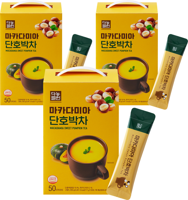 다농원 마카다미아 단호박차, 50개입, 3개, 17g